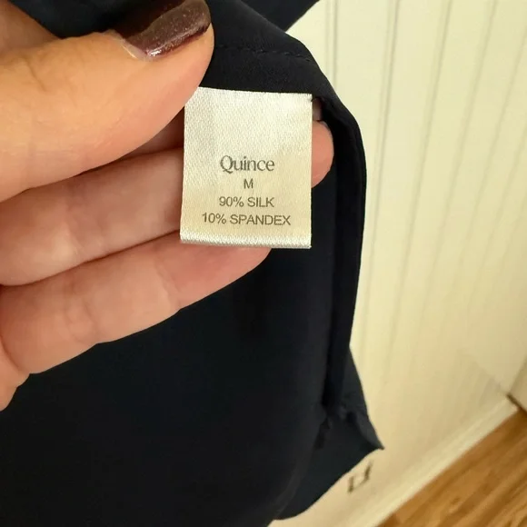 Quince Women's Silk Navy ShirtDress - Picture 3 of 3